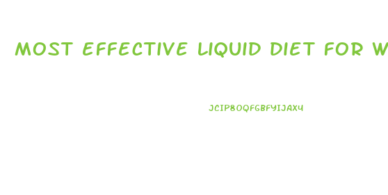 most effective liquid diet for weight loss