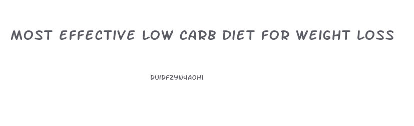 most effective low carb diet for weight loss