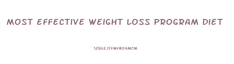 most effective weight loss program diet