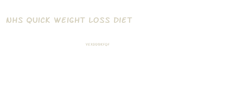 nhs quick weight loss diet