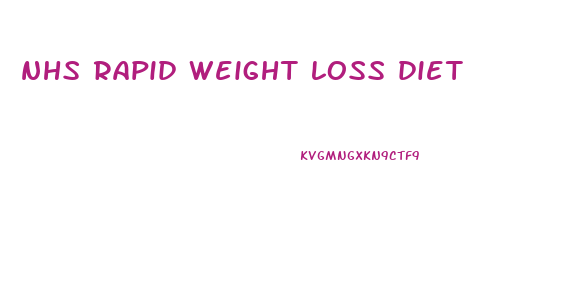 nhs rapid weight loss diet