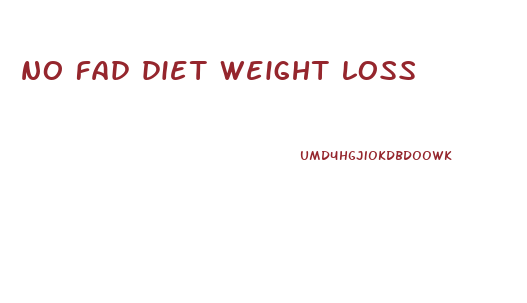 no fad diet weight loss