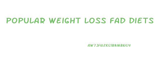 popular weight loss fad diets