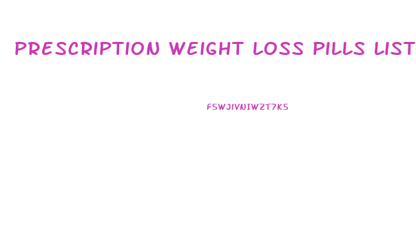 prescription weight loss pills list 2024