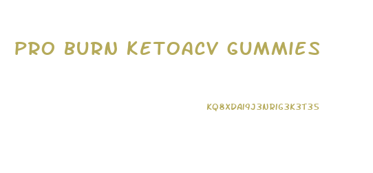 pro burn ketoacv gummies