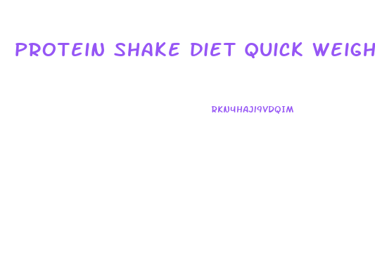 protein shake diet quick weight loss