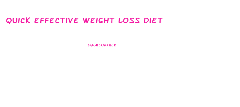 quick effective weight loss diet