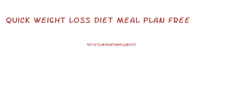 quick weight loss diet meal plan free