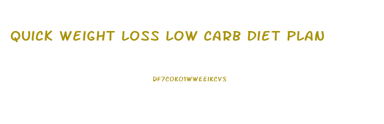 quick weight loss low carb diet plan