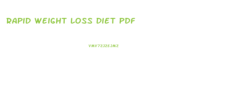 rapid weight loss diet pdf