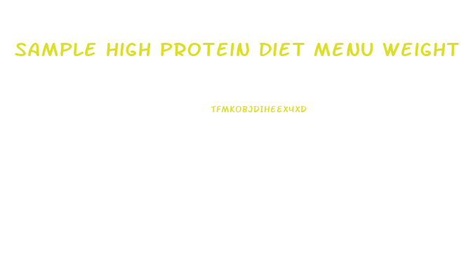 sample high protein diet menu weight loss