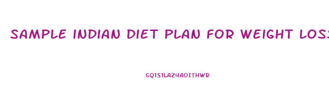 sample indian diet plan for weight loss