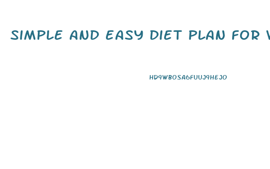 simple and easy diet plan for weight loss