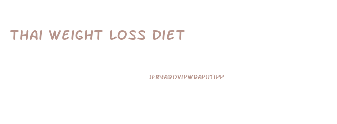 thai weight loss diet