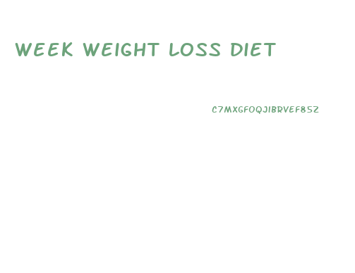 week weight loss diet