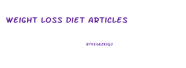 weight loss diet articles