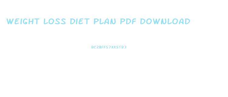 weight loss diet plan pdf download