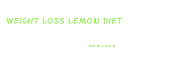 weight loss lemon diet