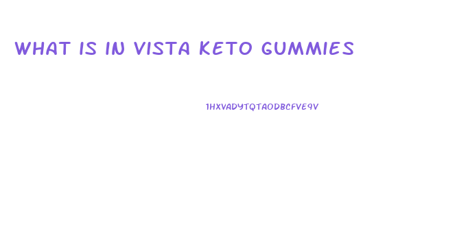 what is in vista keto gummies