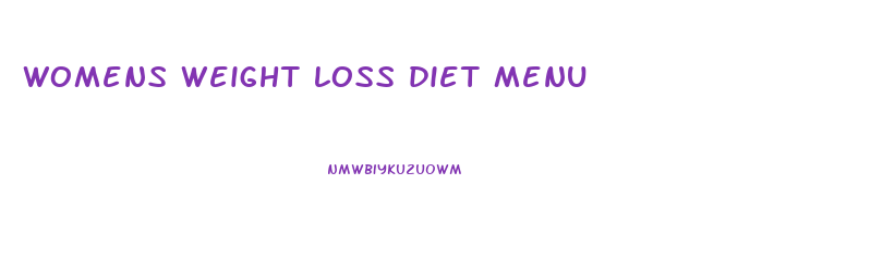 womens weight loss diet menu