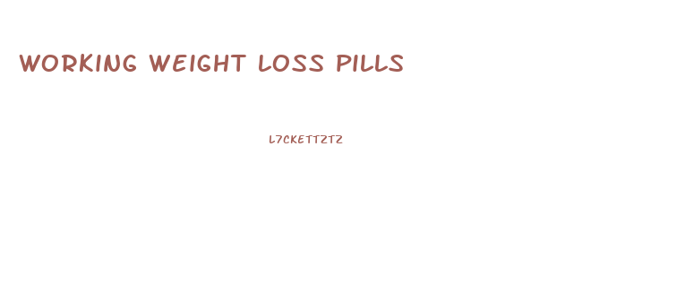 working weight loss pills