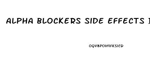 Alpha Blockers Side Effects Impotence