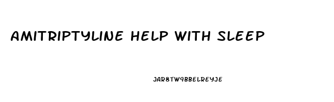 Amitriptyline Help With Sleep