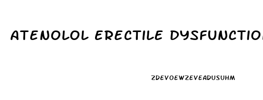 Atenolol Erectile Dysfunction Mechanism