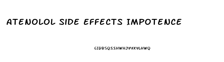 Atenolol Side Effects Impotence
