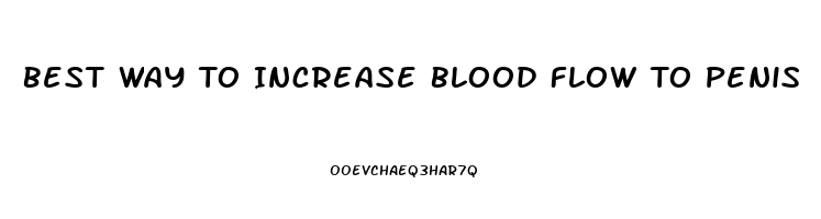 Best Way To Increase Blood Flow To Penis