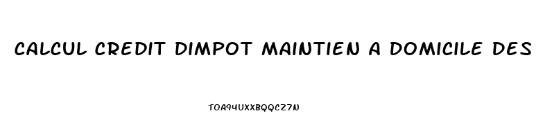 Calcul Credit Dimpot Maintien A Domicile Des Aines