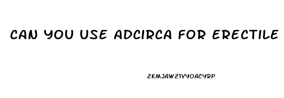 Can You Use Adcirca For Erectile Dysfunction