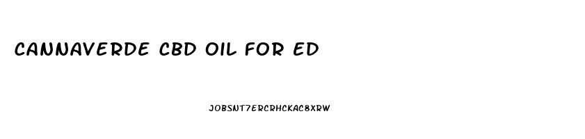 Cannaverde Cbd Oil For Ed