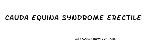 Cauda Equina Syndrome Erectile Dysfunction