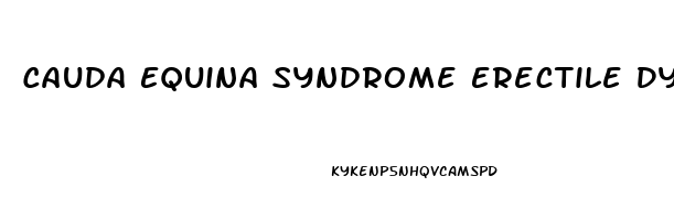 Cauda Equina Syndrome Erectile Dysfunction