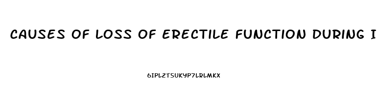 Causes Of Loss Of Erectile Function During Intercourse