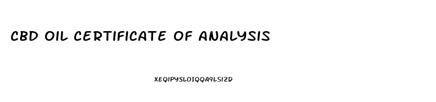 Cbd Oil Certificate Of Analysis