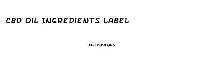 Cbd Oil Ingredients Label