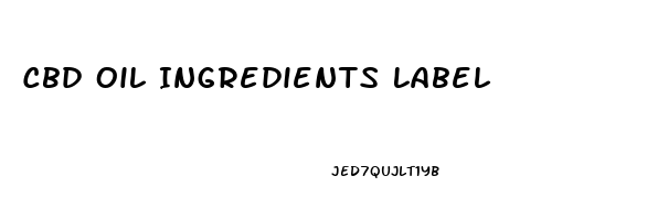 Cbd Oil Ingredients Label