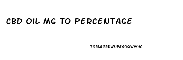 Cbd Oil Mg To Percentage