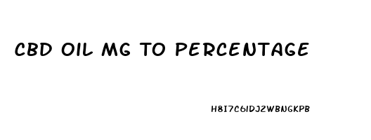 Cbd Oil Mg To Percentage