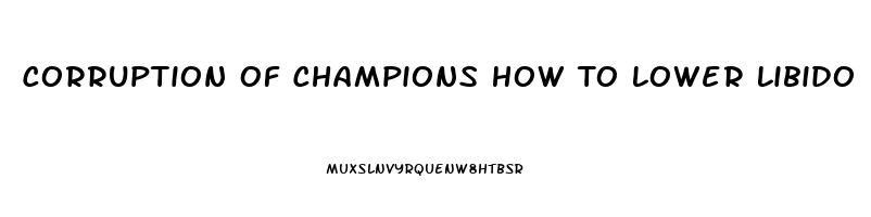 Corruption Of Champions How To Lower Libido