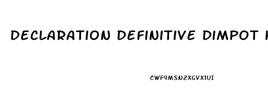 Declaration Definitive Dimpot Haiti