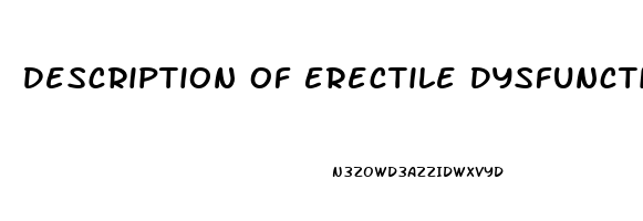 Description Of Erectile Dysfunction