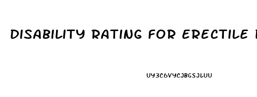 Disability Rating For Erectile Dysfunction