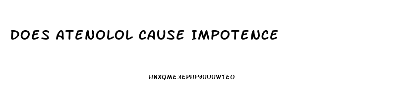 Does Atenolol Cause Impotence