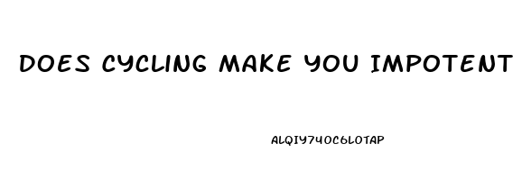 Does Cycling Make You Impotent