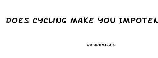 Does Cycling Make You Impotent