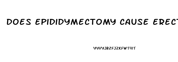 Does Epididymectomy Cause Erectile Dysfunction