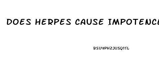 Does Herpes Cause Impotence